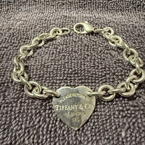 Tiffany & Co. Silver Chain Bracelet with Heart Tag
